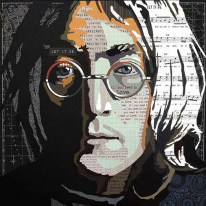 Collage portrait of John Lennon (2014) by Eleanor Turvey