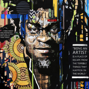Collage Portrait of Yinka Shonibare MBE by Eleanor Turvey